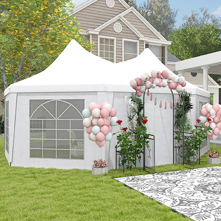 Outsunny 22'x16' Outdoor Party Tent with 2 Zipper Doors, 6 Outsunny 22'x16' Outdoor Party Tent with 2 Zipper Doors, 6