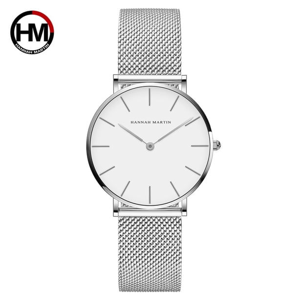 Movimiento de cuarzo japonés de alta calidad 36mm Hannah Martin mujeres malla de acero inoxidable oro rosa impermeable señoras reloj Dropshipping Tan Jianjun unisex