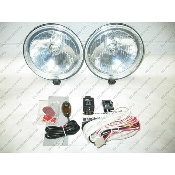 For 6" Round Off Road Auxiliary Bar Lamps 4x4 Driving Lights Kit