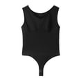 thumbnail image 4 of Women Shapewear Bodysuit Solid Color Camisole Seamless Waist Cinching Bodysuit Triangular Black S-3XL, 4 of 6