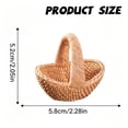 thumbnail image 3 of 1 Pc Mini Imitation Rattan Basket Miniature Woven Baskets with Handles Tiny Candy Gifts Basket Mini Flower Basket for Wedding Party Favors Crafts Decor, 2.28x2.05 Inch, Brown, 3 of 6