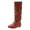 Brown, variant on Pandaie Womens Retro Slouchy Mid Calf Boots Soft Leather Flat Shoes Casual Classic Low Heel Round Toe Pull on Fall Winter Booties for Work Office Walking Black 6