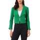 thumbnail image 1 of CHAQUETA BLAZER CORTA DE MUJER CON SOLAPA Y MANGAS RUCHADAS INSPIRADA EN CHIC, TALLA M, VERDE EMERALDA, 1 of 6