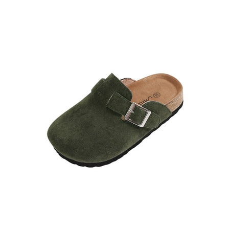 

Fangasis Boys Girls Clogs Beach Slides Summer Mules Kids Casual Shoes Indoor Outdoor Non-slip Slip On Footbeds Green 6C