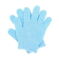 thumbnail image 2 of 2 guantes de baño exfoliantes para piernas, pies y espalda, eliminan la piel muerta. Azul, 2 of 7