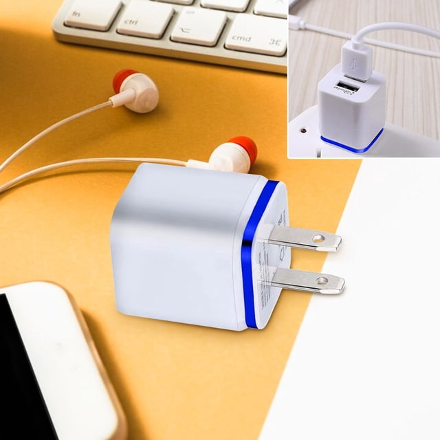Cargador de pared USB Moqsnm, adaptador de corriente USB de doble puerto, bloque de enchufe, caja de carga para cargadores de pared de celular, para viajes y uso doméstico.