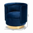 thumbnail image 3 of Baxton Studio Saffi Glam and Luxe Royal Blue Velvet Fabric Upholstered Gold Finished Swivel Accent Chair, 3 of 9