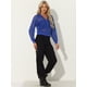 thumbnail image 4 of Chaqueta con puños acanalados INSPIRE CHIC para mujeres, sudadera con capucha, chaqueta bomber de malla, talla M azul, 4 of 6