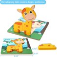 thumbnail image 3 of Juguetes para niños pequeños, rompecabezas de madera para niños, rompecabezas de aprendizaje educativo de 3 años, regalos de juguete para niños, paquete de 6, 3 of 5