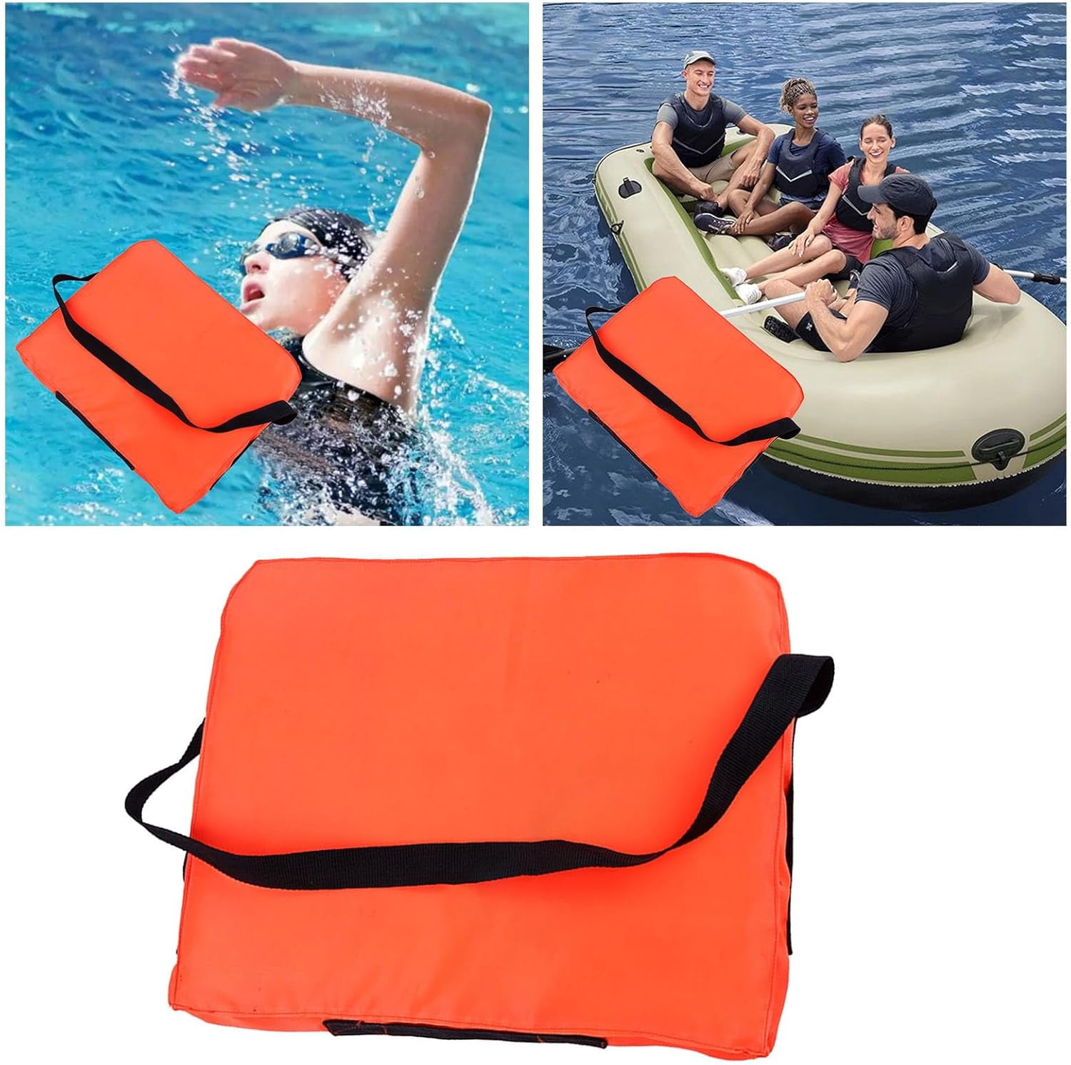 Boat Throw Cushion Nylon 46x36x6cm Throwable Flotation Cushion Swimming Safety Supplies for Fishermen Kayakers Water Sports Rescue Teams Lake Sailing Clubs Poolside Kayak Canoe Dock Area