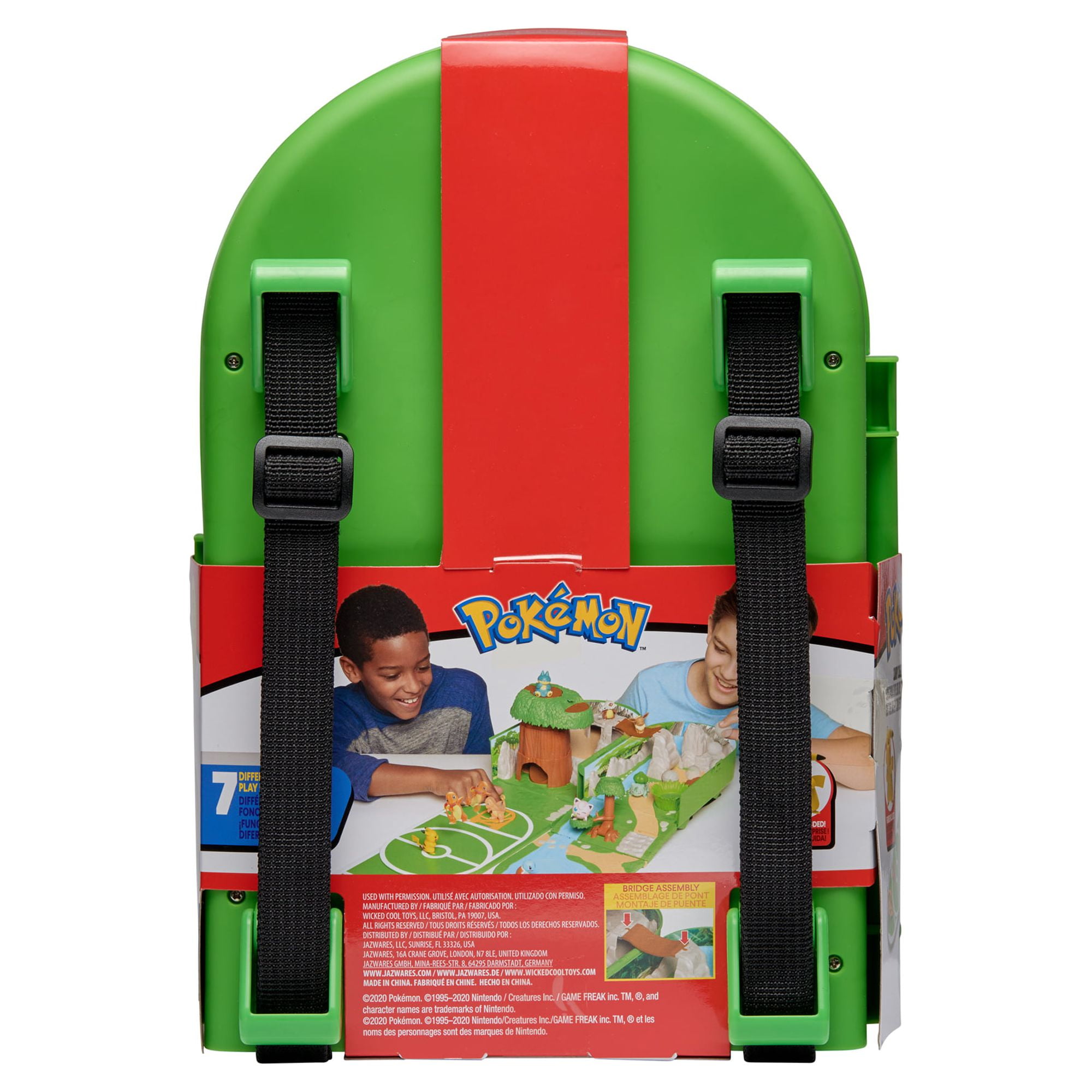 Pokémon Carry Case Playset Toy - Green PKW0029 - Foldable Backpack Pikachu  191726376804