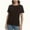 Black, variant on Women's Lightweight and Soft T-Shirt Curved Hem Crew Neck Smooth Trendy Sleep Lounge Pajama Tops