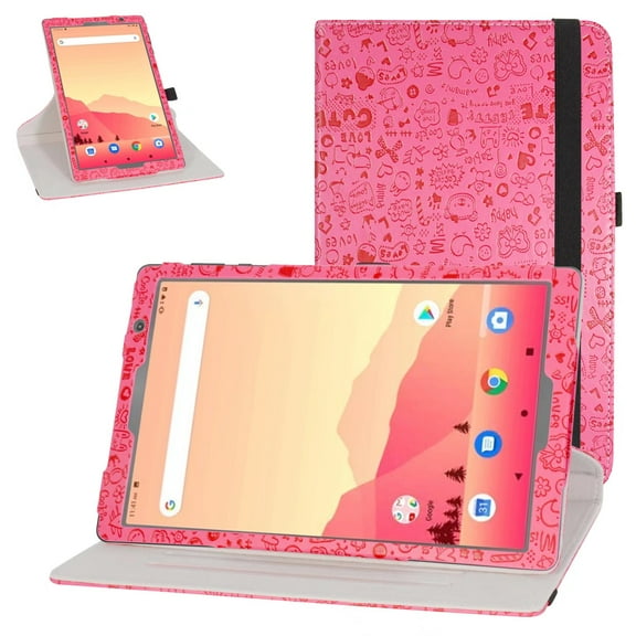 Labanema Vankyo MatrixPad S20 10 inch Tablet /Yuntab D107 Case, 360 Degree Rotary Stand Vankyo MatrixPad S20 10 inch Tablet /Yuntab D107 Cover (Rose Red)