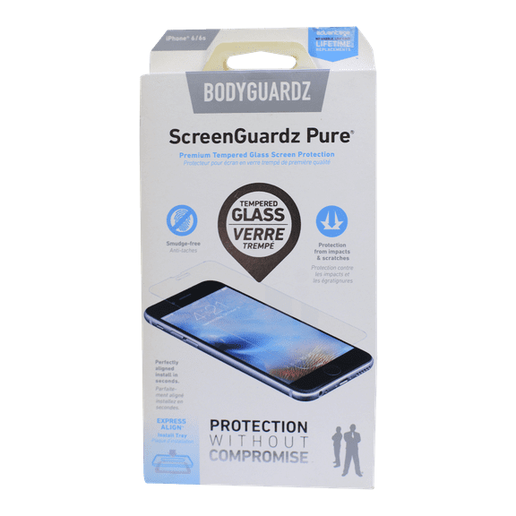 Nre in Box OEM BodyGuardz ScreenGuardz Pure Tempered Glass for iPhone 6/6s