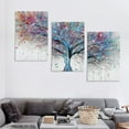 thumbnail image 4 of Nawypu  Tree Wall Art for Living Room, Blue Abstract Canvas Wall Decor for Bedroom, Graffiti Print Painting Picture Decoration, Size 12''x16''X3 Panels, 4 of 4