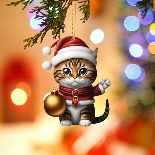 Christmas Kitty Car Pendant Backpack Pendant Christmas Home Decoration