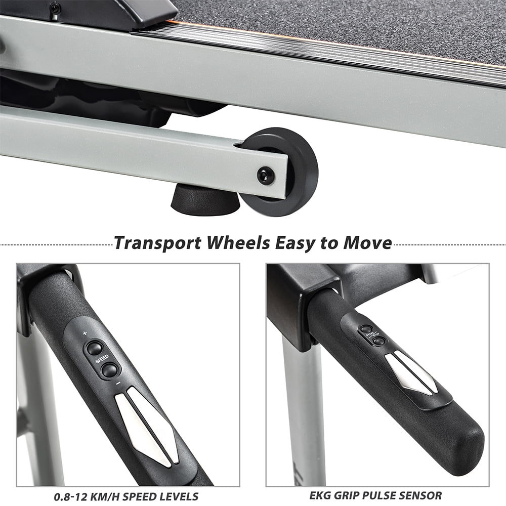 SEGMART Electric Foldable Treadmill, Electric Motorized Treadmill with MP3/Audio Auxiliary Port, 15.8'' Wide Tread Belt, 7.5 MPH Max Speed, Easy Assembly Running Machine for Home & Gym Cardio, S8507
