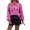 Pink, variant on Pullover Sweaters for Women Drop Shoulder Love Heart Jacquard Lantern Long Sleeve Crew Neck Knit Loose Casual Top Fall Sweaters For Women
