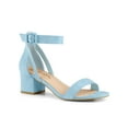 thumbnail image 1 of BLISSFUL STEP Women's Ankle Buckle Strap Chunky Heel Sandal Shoes Sky Blue 6.5, 1 of 7