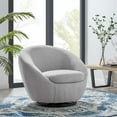 thumbnail image 2 of Armchair Swivel Accent Chair, Black Grey Gray, Fabric, Modern Contemporary, Living Lounge Cafe Room Hotel Lobby Hospitality, 2 of 7