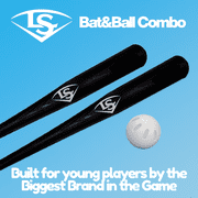 Louisville Slugger Ultimate Plastic Bat and Ball Combo – 34 Replica Bat with Authentic Wood Look, Safe Backyard Baseball Set for Kids & Adults