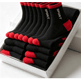 thumbnail image 7 of lcziwo Sports Socks Men Pack Crew 10 Pairs Elastic Cuff Athletic Running Sock Cotton Breathable Moisture Wicking US Size 37-45, 7 of 7