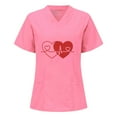thumbnail image 1 of Hauts d'Été pour Femmes 2023 Hauts à Manches Courtes Col en V Uniforme de Travail Infirmier T-shirts, 1 of 6