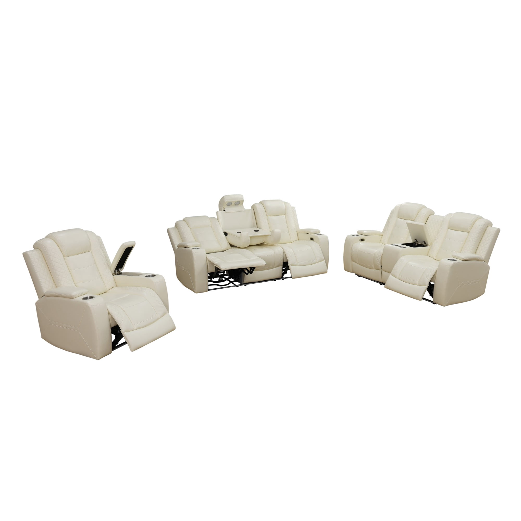 Gewnee Power Recliner Chair Oversized Electric Air Leather Reclining Chair, USB Charge with Cup Holder Port Comfortable Single Sofa for Living Room