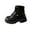 Black, variant on Boots for Women,Casual Winter Ankle Boots Solid Color Printed Round Toe Lace-Up Front Heel Low Heel Ankle Boots