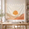 thumbnail image 5 of Abstract Landscape Sun with Earthy Mountain Dunes, Peaceful Minimalist for Nature Lovers, Geometric Wall Art, Housewarming Gift, Tapestry Wall Hanging for Bedroom and Living Room, 5 of 7