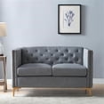 thumbnail image 5 of Bowery Hill Modern Fabric Tufted Loveseat with Pocket Coil Cushions in Gray, 5 of 5