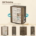 thumbnail image 7 of 360° Rotating Jewelry Box for Women, Wooden Large Jewelry Organizer with 5 Drawers, Vertical Open Design Jewelry Organizers and Storage for Earring Ring Necklace Bracelet,Carbonized Gray, 7 of 7