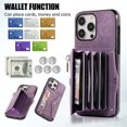 thumbnail image 2 of Jiahe Cover for iPhone 14 Pro Max, Wallet Case Crossbaody, with RFID Blocking Shockproof Zipper Purse with Card Slots Holder Adjustable Detachable Shoulder Strap Lanyard Case Cover, purple, 2 of 7