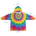thumbnail image 7 of Yellow Tie Dye Spiral Pattern Blanket Hoodies for Kids 6-13YR Oversize Wearable Blanket Hoodies for Boys Girls Teens, 7 of 7