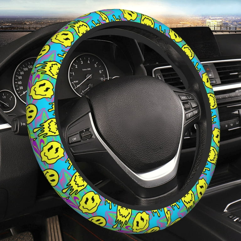 Buybai Cactus Steering Wheel Cover - Universal Size 15 Inch, Soft Green Cover For Women & Girls, Warm In Winter