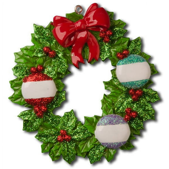Wreath with 3 Ornaments Personalized Christmas Ornament DO-IT-YOURSELF