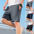 thumbnail image 2 of Wide Leg Men Shorts Summer Ice Silk Short Sweatpants, 2 of 5
