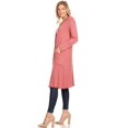 thumbnail image 3 of MOA COLLECTION Women's Solid Casual Loose Fit Long Sleeve Pocket Open Front Duster Cardigan, 3 of 5