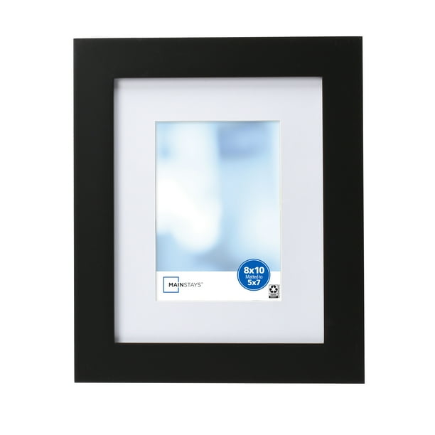 Mainstays Flatwide 8" x 10" matted to 5" x 7" Picture Frame, Black