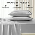 thumbnail image 6 of TURKIO Satin Sheets Queen Silk Sheets Gray Bed Sheet Set,4 Pieces 1800 Microfiber 2 Pillowcase 20"x30", 6 of 7