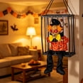 thumbnail image 6 of Sahpxhe Halloween Decorations Hanging Ghost Decor, Animated Shaking Caged Skeleton Prisoner with Glowing Red Eyes for Indoor Living Room Party Decor Watermelon Red, 6 of 6