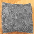 thumbnail image 2 of Satin Rosette Decorative Throw Pillow/Sham Cushion Cover Silver, 2 of 3