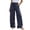 #0394-Navy, variant on Pounoo Women's Linen Blend Drawstring Waist Wide Leg Pants, Casual Lightweight Trousers with Pockets for Summer and Resort Wear Gift