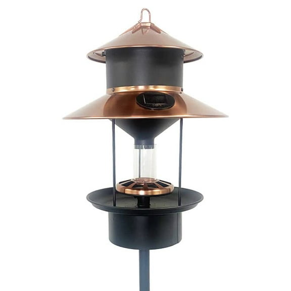 Woodlink Modern Farmhouse Solar Gaslight Style Bird Feeder