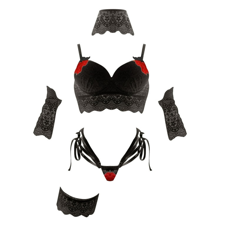 ELECTROPRIME Black Sexy Bikini Lingerie Underwear Bra Briefs Kit