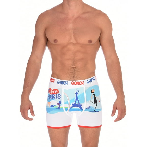 Ginch Gonch Men's I Love Paris Boxer Briefs X-Large