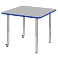 thumbnail image 1 of ECR4Kids 36in x 36in Square Premium Thermo-Fused Adjustable Activity Table Grey/Blue/Silver - Super Leg, 1 of 2