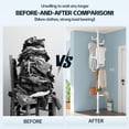 thumbnail image 3 of Easy to Setup Adjustable Laundry Pole Clothes Space Saving Drying Rack Coat Hanger DIY Floor to Ceiling Tension Rod Storage Organizer for Indoor, Balcony (White), 3 of 8