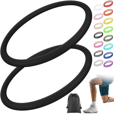 Lsupdaol 2 Pcs Silicone Patella Knee Band for Basketball Patella Tendon Support Knee Pain Running Tendon Brace Support Strap (Black,M)