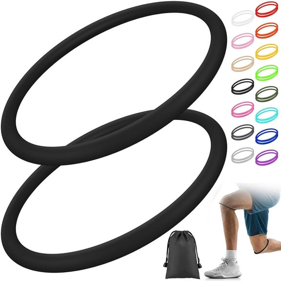 Lsupdaol 2 Pcs Silicone Patella Knee Band for Basketball Patella Tendon Support Knee Pain Running Tendon Brace Support Strap (Black,M)